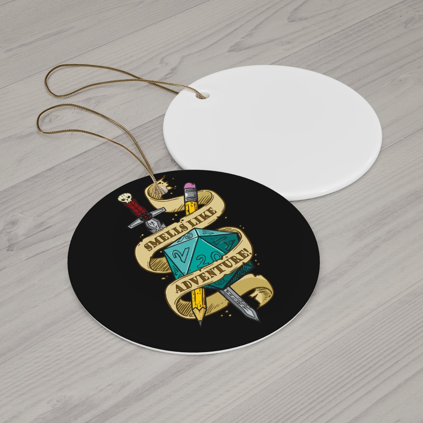 "Smells Like Adventure!" - Ceramic Ornament, 4 Shapes