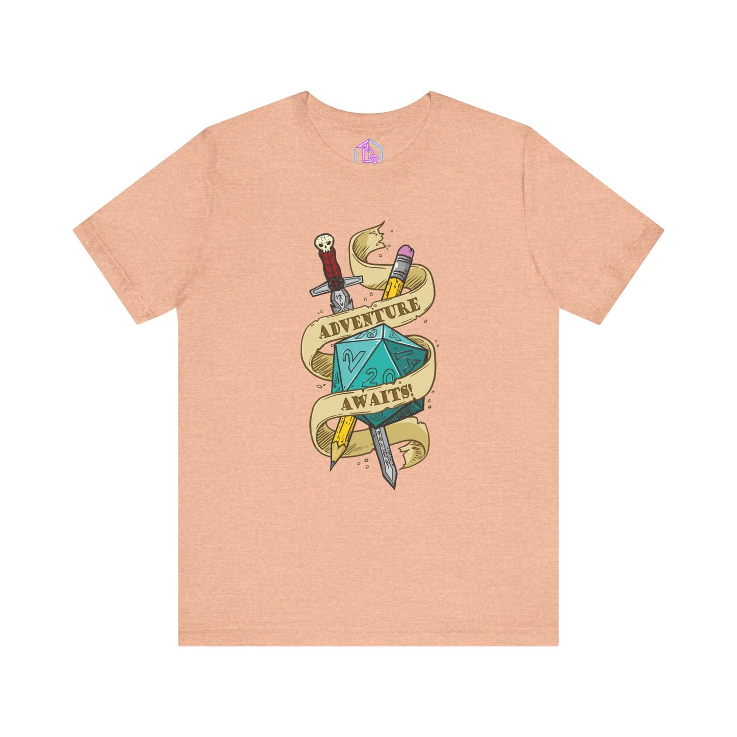 "Adventure Awaits" TTRPG - Unisex Jersey Short Sleeve Tee (Multiple Color Options)