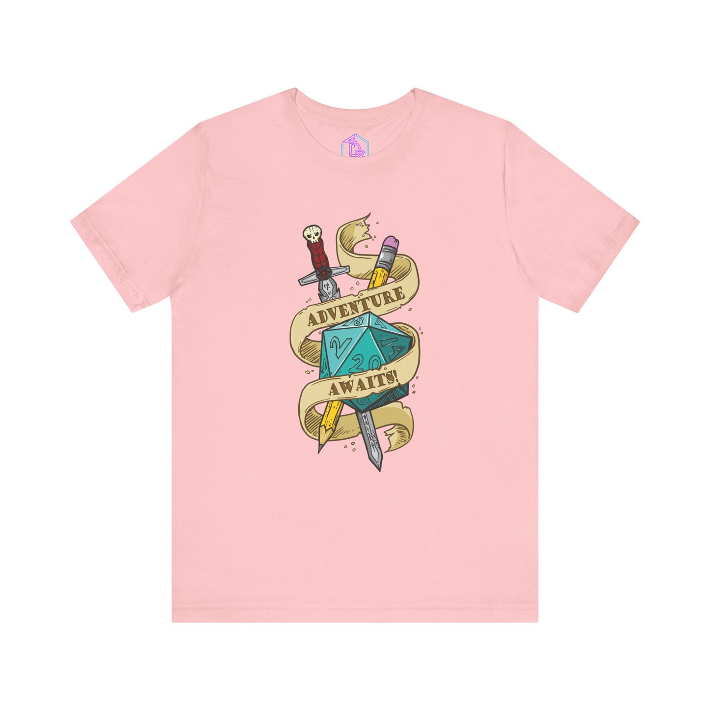 "Adventure Awaits" TTRPG - Unisex Jersey Short Sleeve Tee (Multiple Color Options)