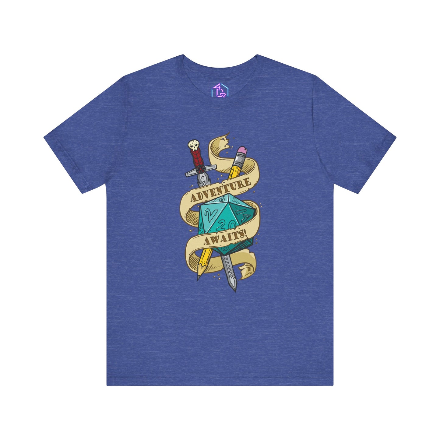 "Adventure Awaits" TTRPG - Unisex Jersey Short Sleeve Tee (Multiple Color Options)