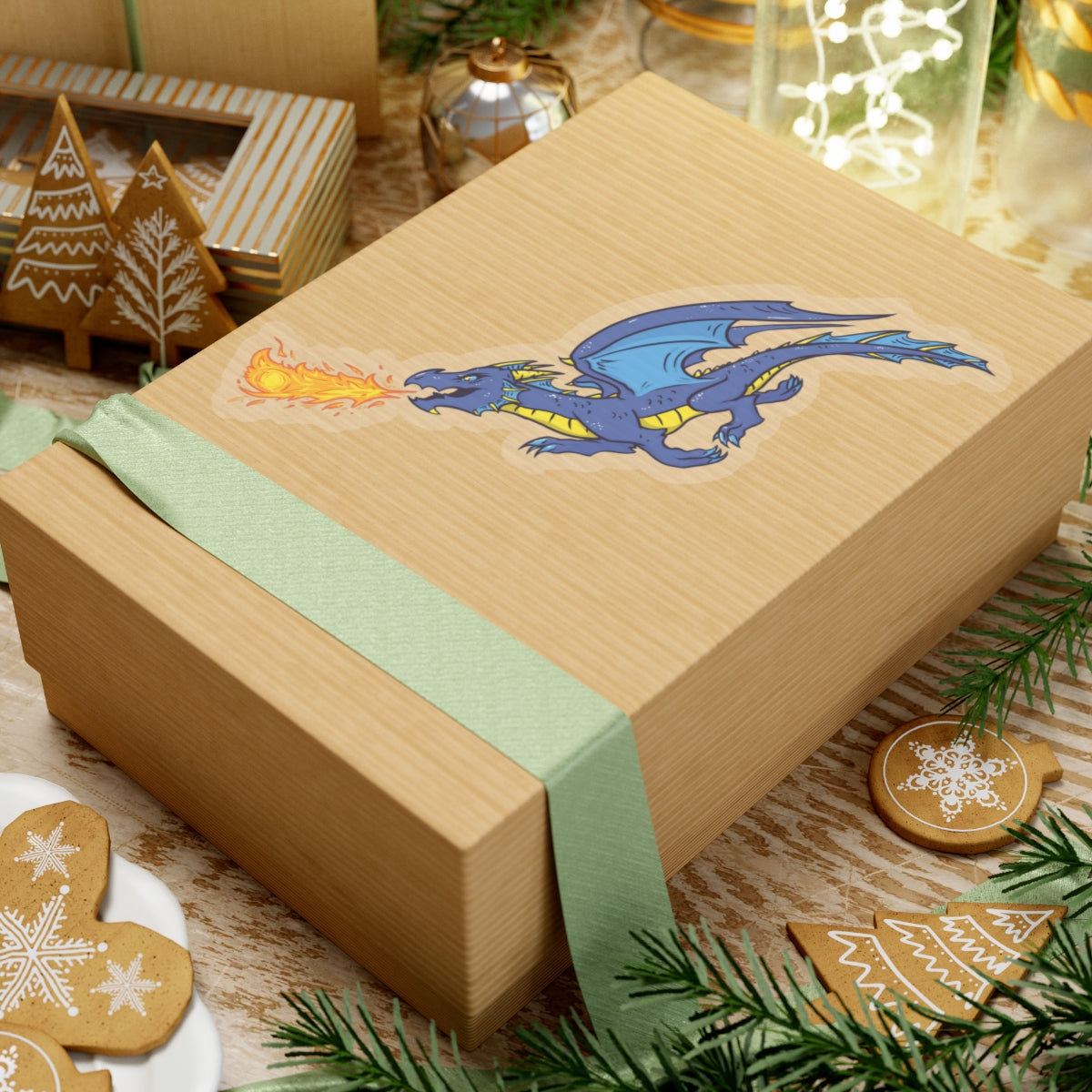 "Dragon (Blue)" - Kiss-Cut Stickers (Multiple Sizes)