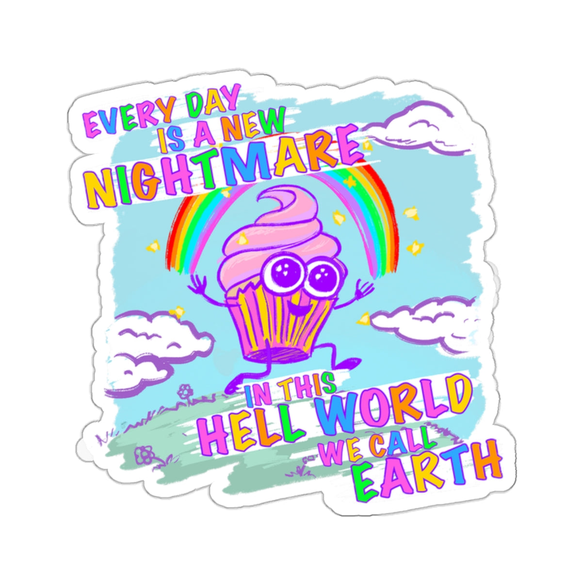 "Hell World" - Kiss-Cut Stickers