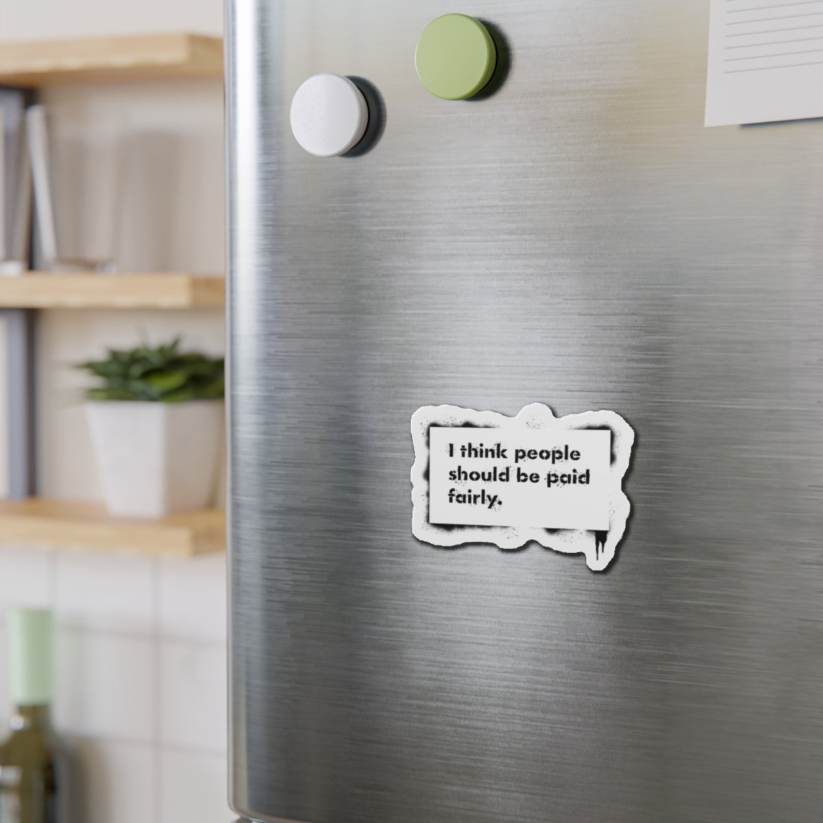 "Fair Pay" Button Magnet, Round