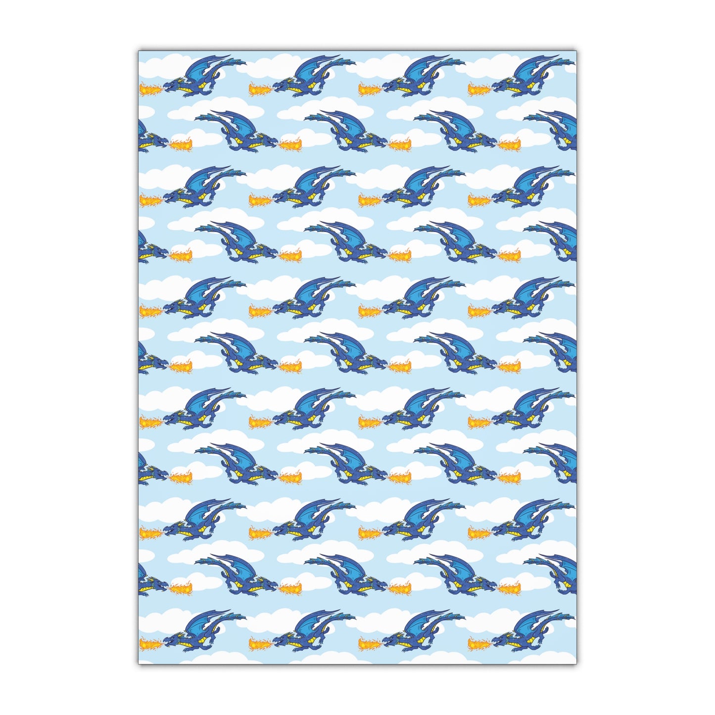 "Fire Dragon in the Clouds" - Wrapping Paper (2 sizes)