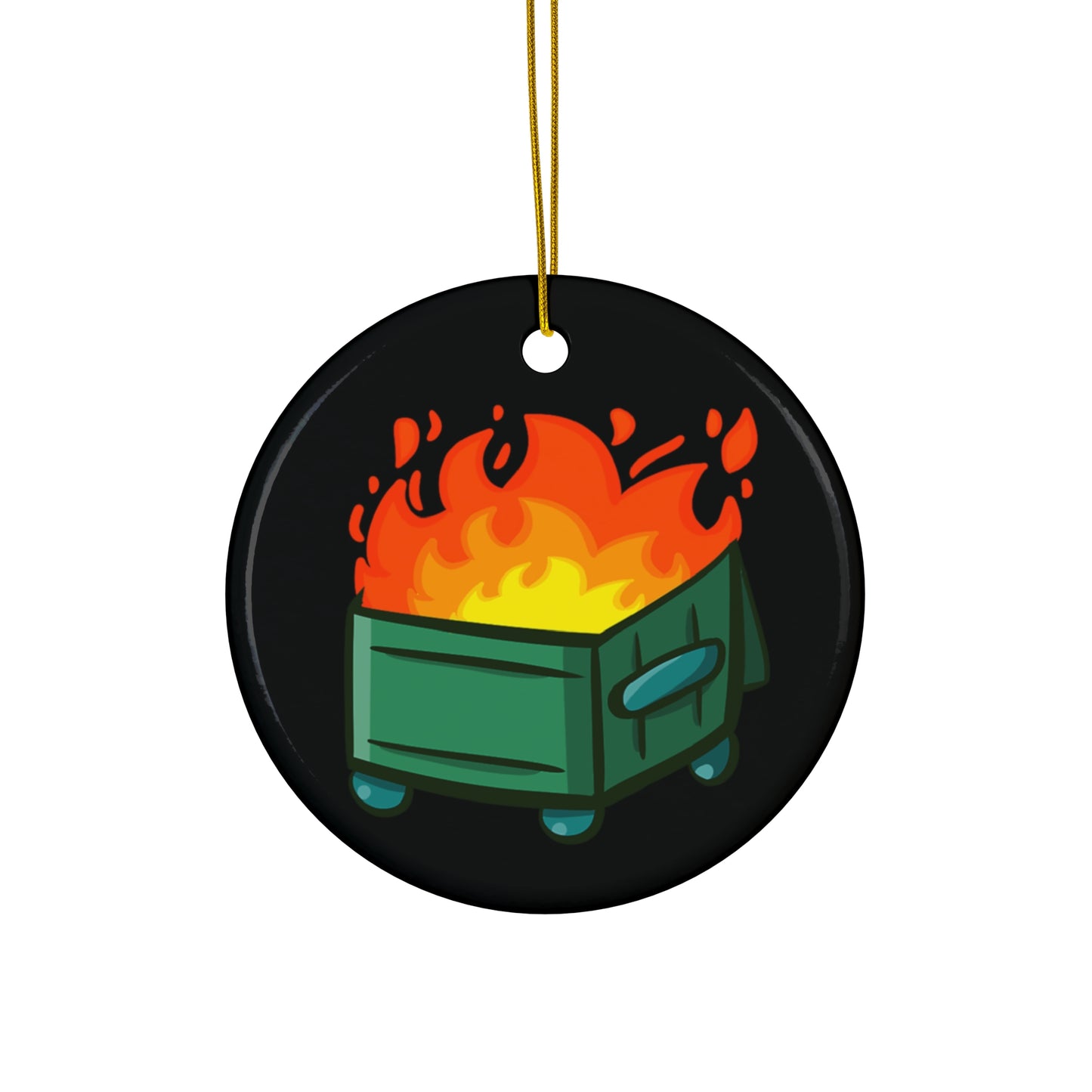"Dumpster Fire" - Ceramic Ornament