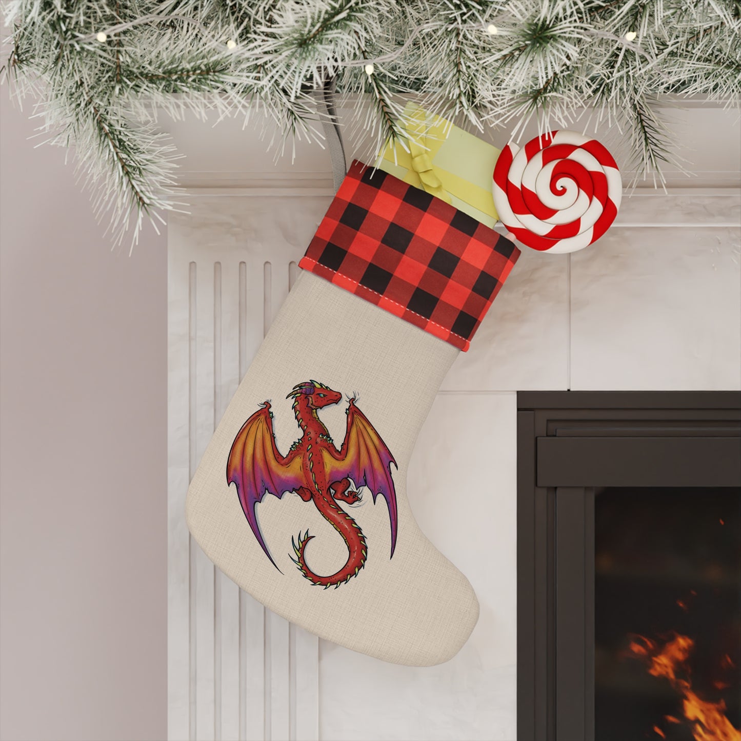 "Dragon (Red)" - Christmas Stocking