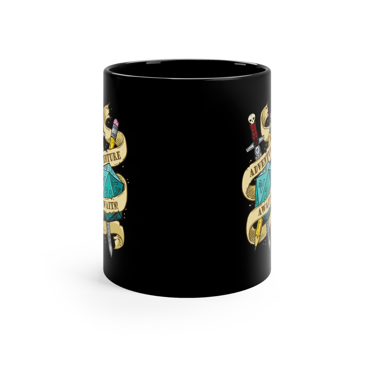 "Adventure" TTRPG - Black Mug (11oz)