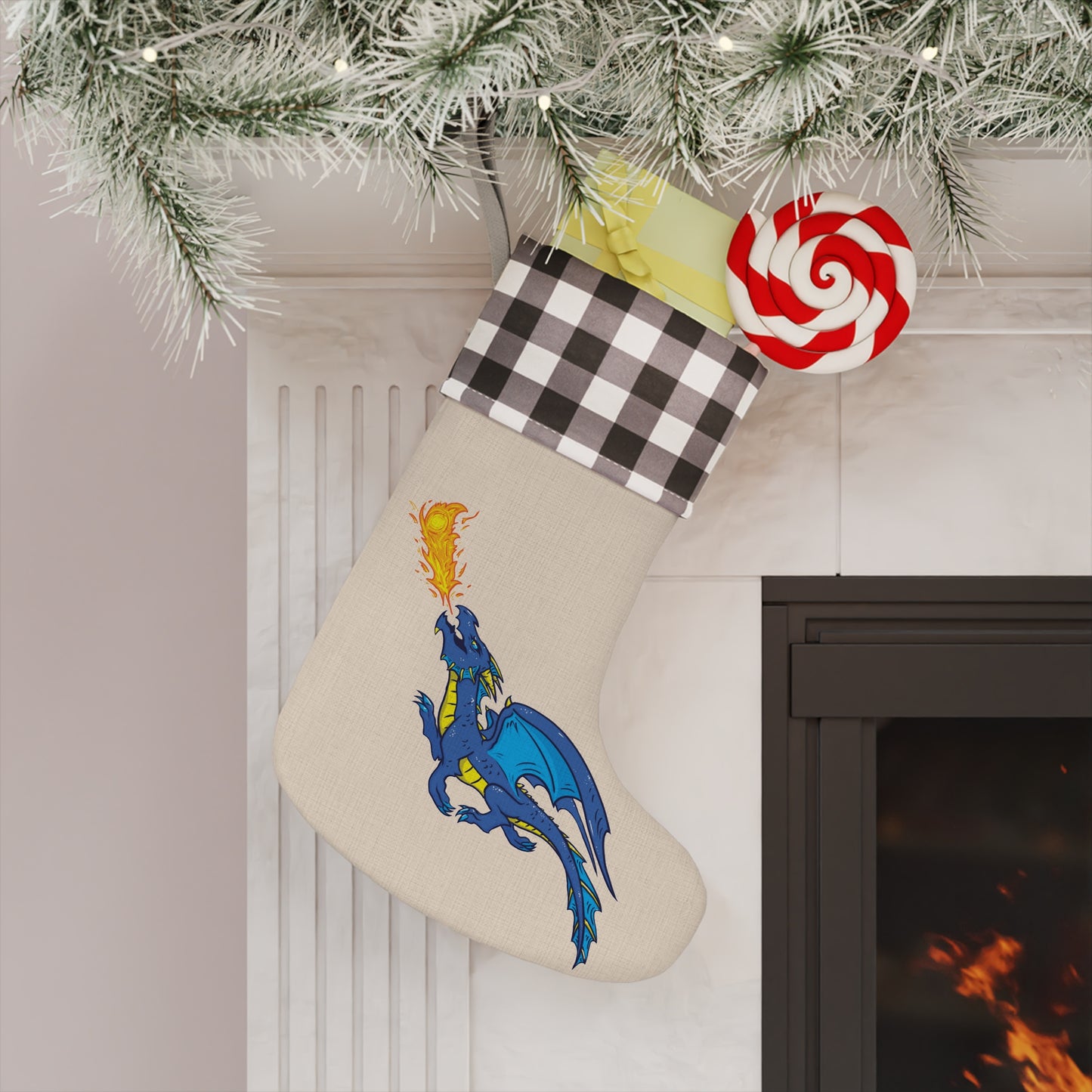 "Dragon (Blue)" - Christmas Stocking