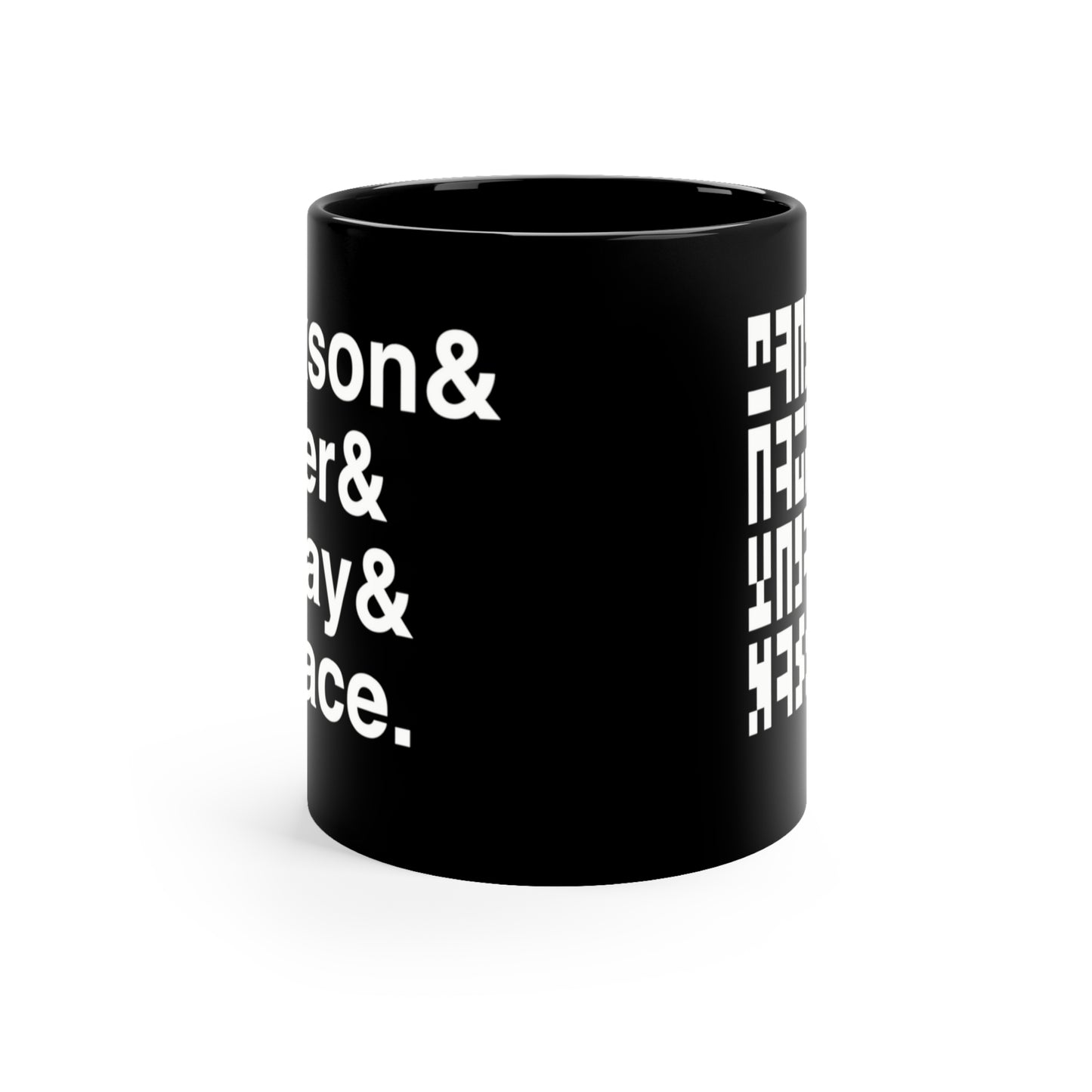 "Nerd Crew" (multilingual) - Black Mug (11oz)