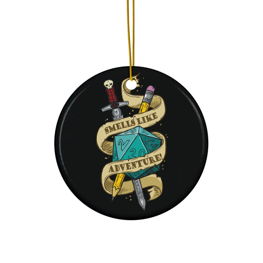 "Smells Like Adventure!" - Ceramic Ornament, 4 Shapes