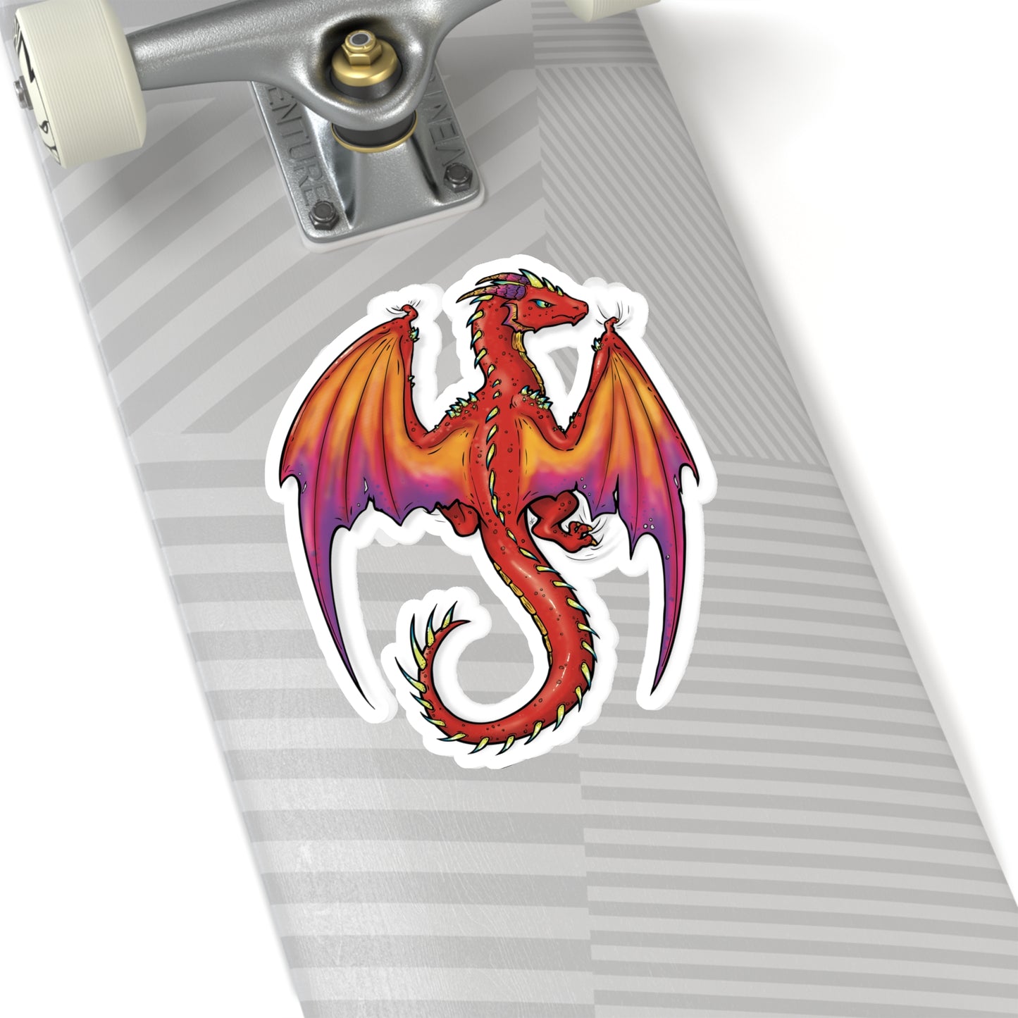 "Dragon (Red)" - Kiss-Cut Stickers (Multiple Sizes)