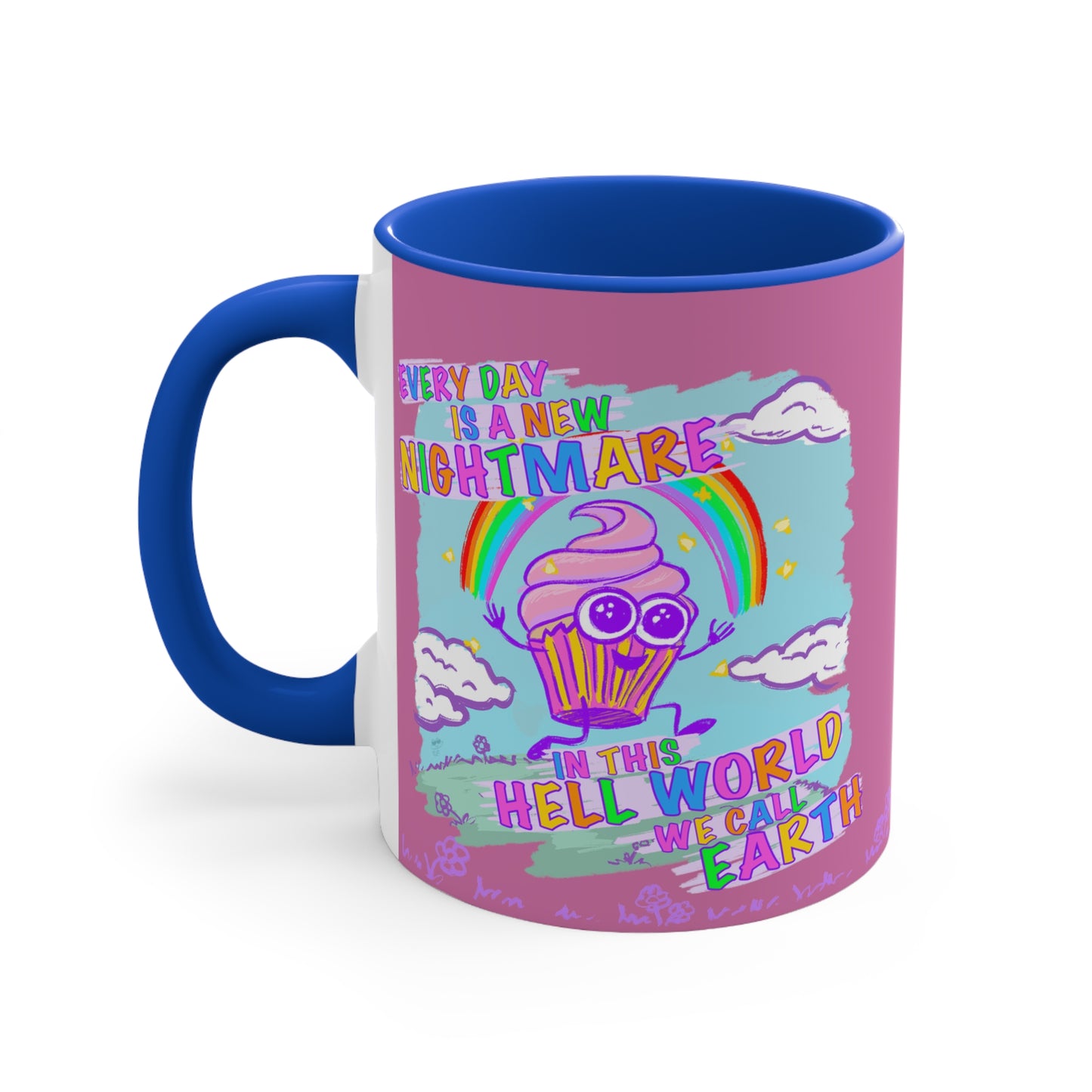 "Hell World" - Colorful Accent Mugs, 11oz