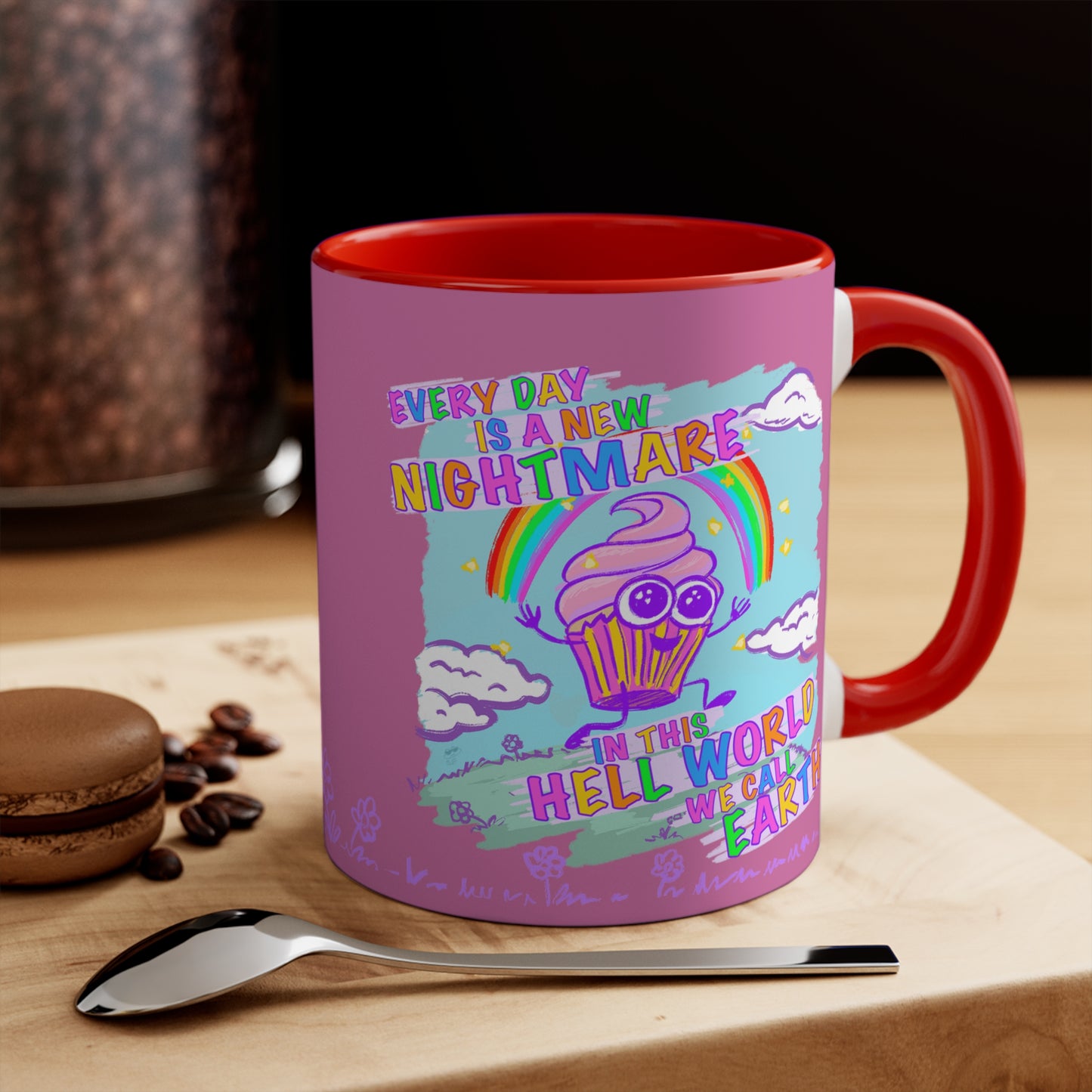 "Hell World" - Colorful Accent Mugs, 11oz