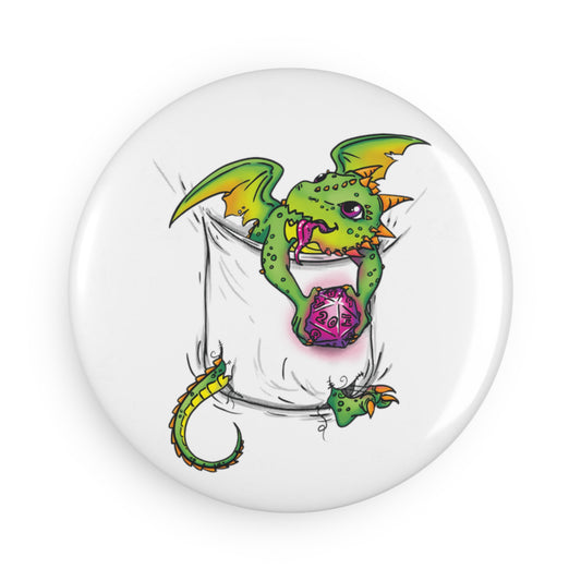 "Pocket Dragon" Button Magnet, Round