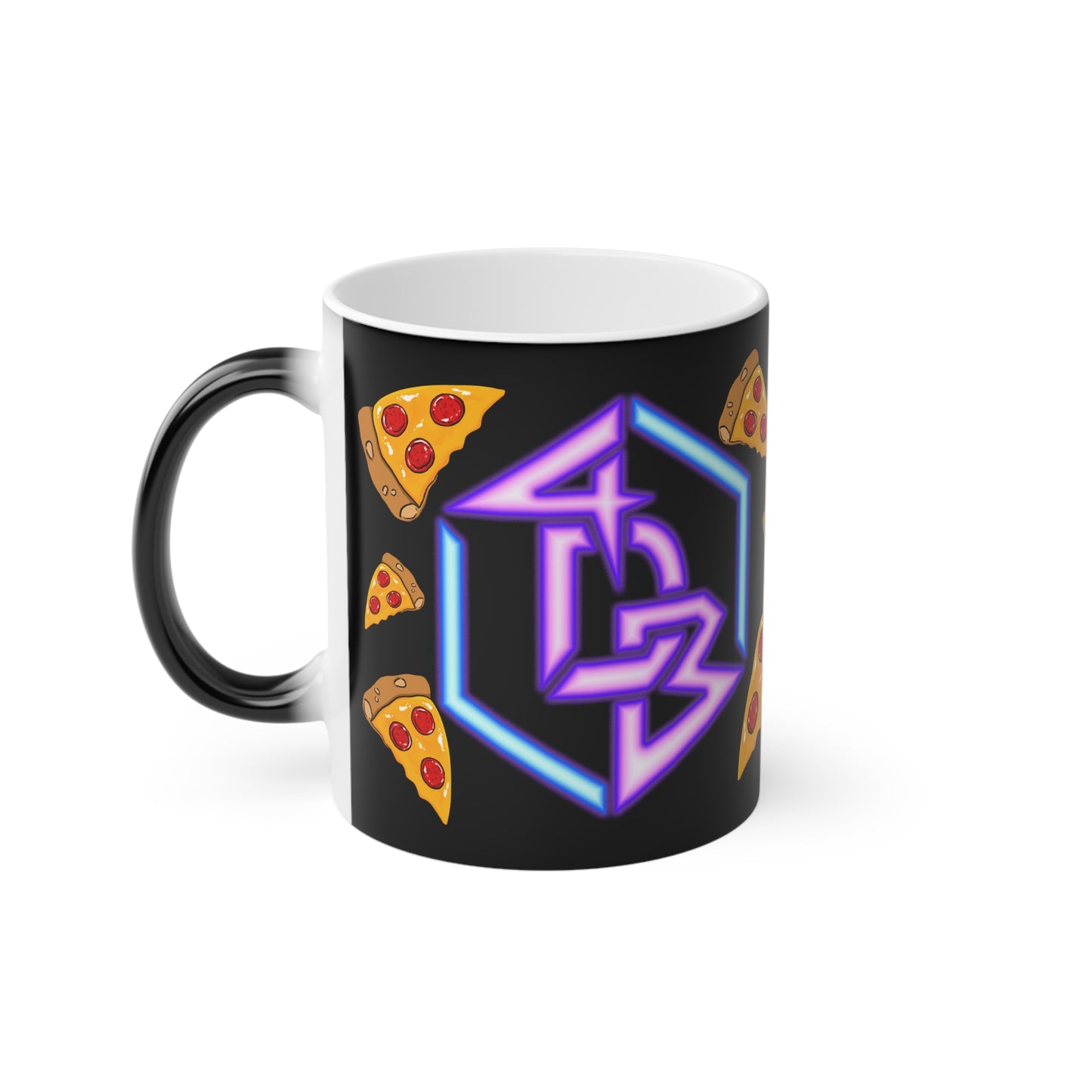 The Official 4DavidBlue Stream MAGIC PIZZA MUG! -  Black 11oz