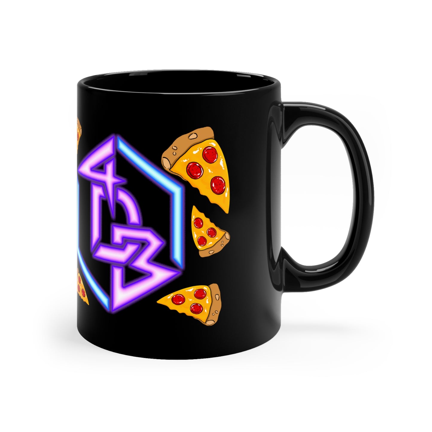 The Official 4DavidBlue Stream PIZZA MUG! - Black (11oz)