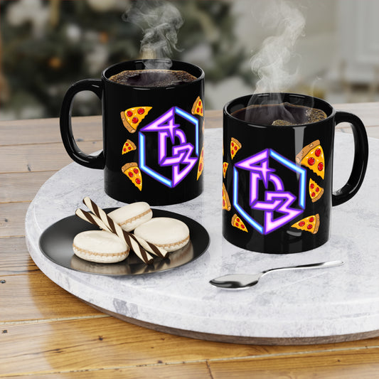 The Official 4DavidBlue Stream PIZZA MUG! - Black (11oz)