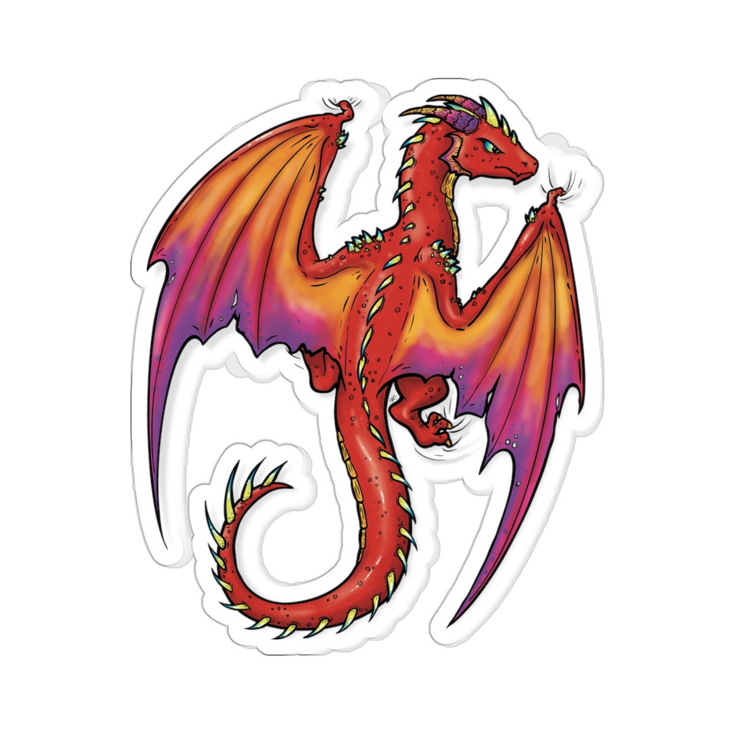 "Dragon (Red)" - Kiss-Cut Stickers (Multiple Sizes)