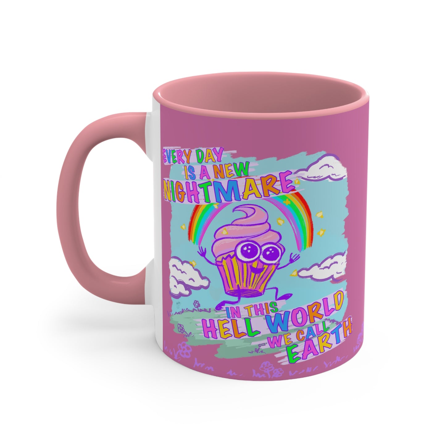 "Hell World" - Colorful Accent Mugs, 11oz