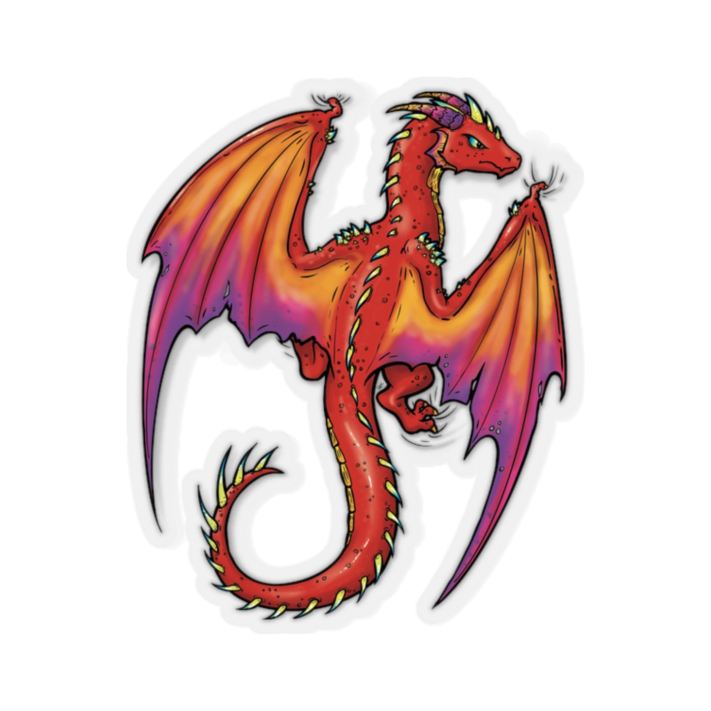 "Dragon (Red)" - Kiss-Cut Stickers (Multiple Sizes)