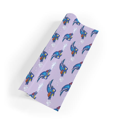 "Winter Dragon" in Lavender - Wrapping Paper