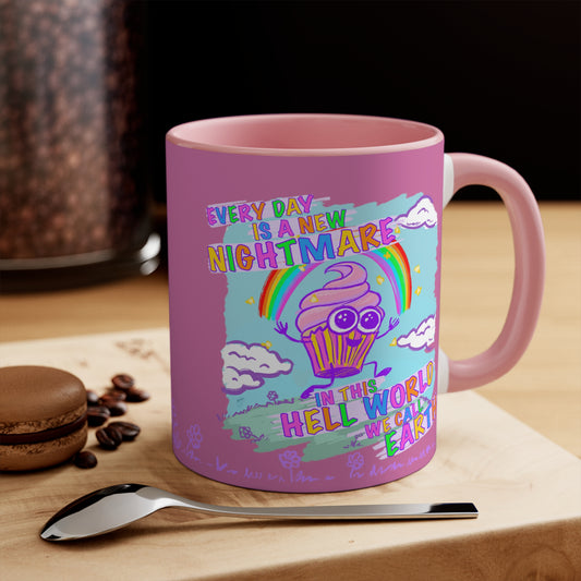 "Hell World" - Colorful Accent Mugs, 11oz